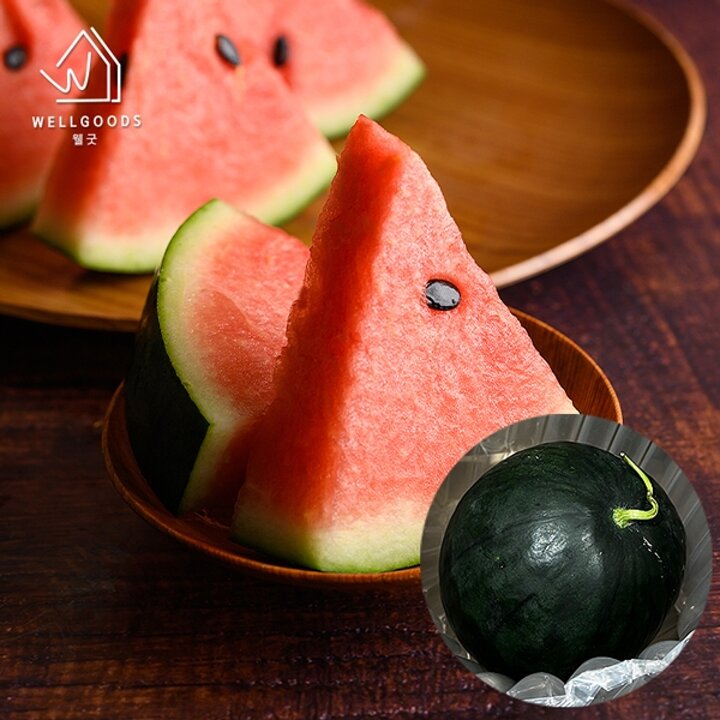 [웰굿] 국내산 달콤시원한 흑수박 흑미수박 7kg내외(1통)