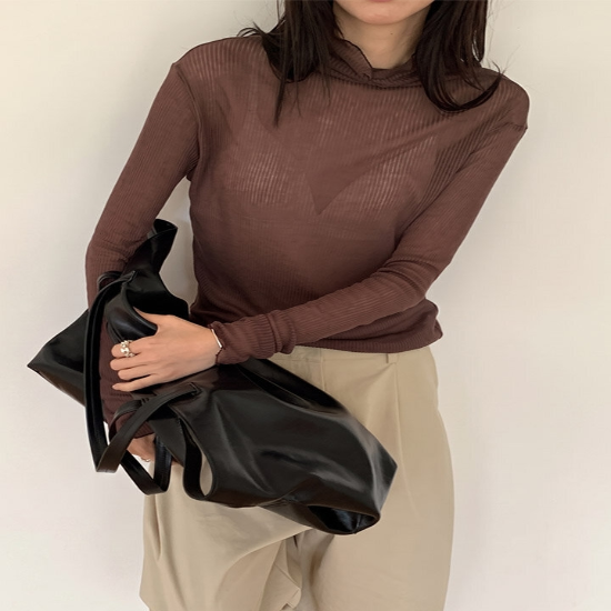시스루 골지 터틀넥티YMSH26FW047