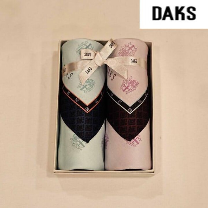 닥스손수건 DKD14 남녀2매 나염 손수건 세트