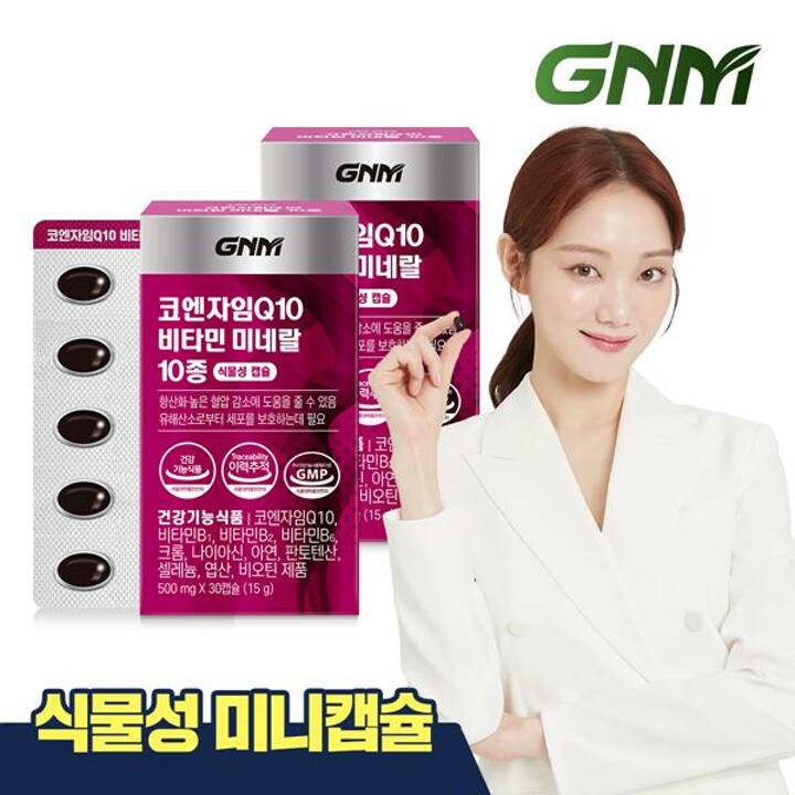 GNM 코엔자임Q10 비타민 미네랄 10종 2박스 (2개월분) / 코큐텐 비타민B 비오틴