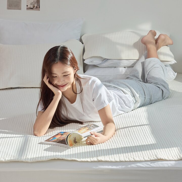 리브맘 순면 피그먼트 매트리스 침대패드 고정밴드 킹