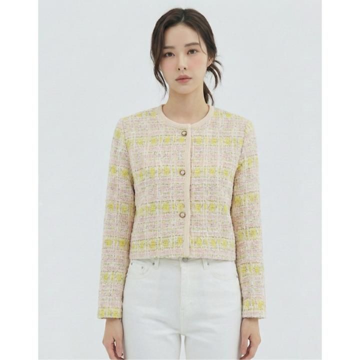 [반에이크] 패턴디자인 트위드가디건_VB34CDQ301Z