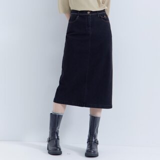 [지센] (2컬러) H라인 데님 스커트 LCSKP821