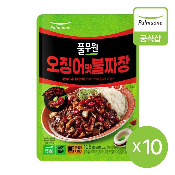 풀무원 오징어맛불짜장 덮밥소스 180gX10개