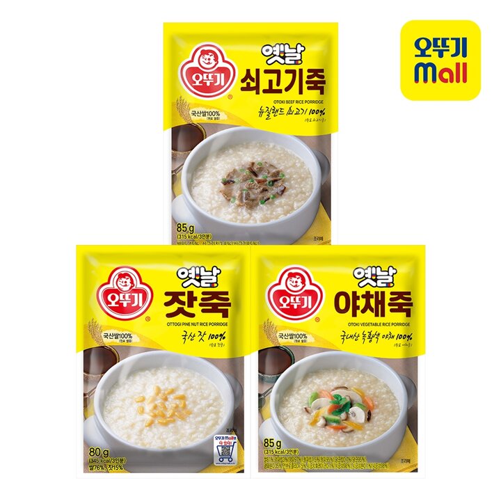 [본사직영] 오뚜기 옛날 죽 골라담기(쇠고기죽/야채죽/잣죽)