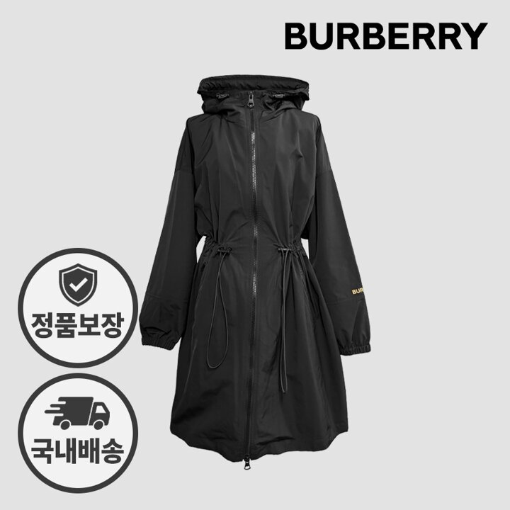 버버리 여성 롱 후드 자켓 81136531 벌리 BIRLEY 블랙