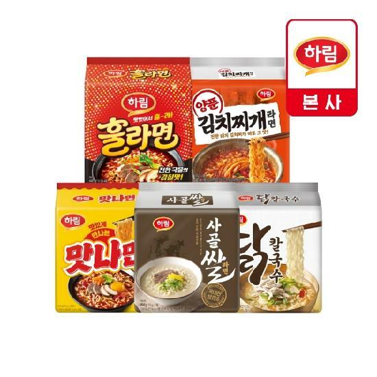 주식회사 하림산업 함열식품장 [하림라면세트] 훌라면(4개)+양푼김치(4개)+맛나면(4개)+사골쌀라면(4개)+닭칼국수(4개) (총 20개)