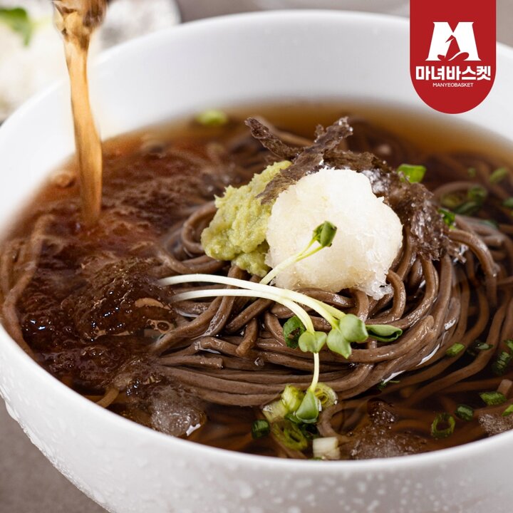 [마녀바스켓] 살얼음 동동 메밀소바6인분(메밀면150g*6+소스25g*6)