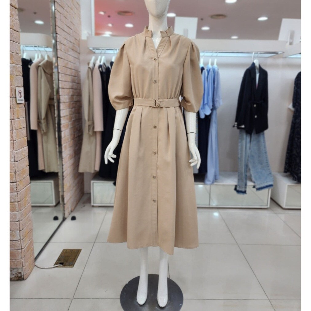 [JJ지고트]백 밴딩 턱 슬리브 셔츠 원피스 GN8A0OP32DG