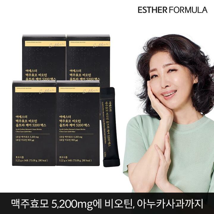 여에스더 맥주효모 비오틴 울트라 케어 5200 맥스 4개