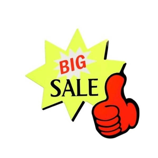 쇼카드 7개입 엄지손 BIG-SALE 진열카드 안내꽃이