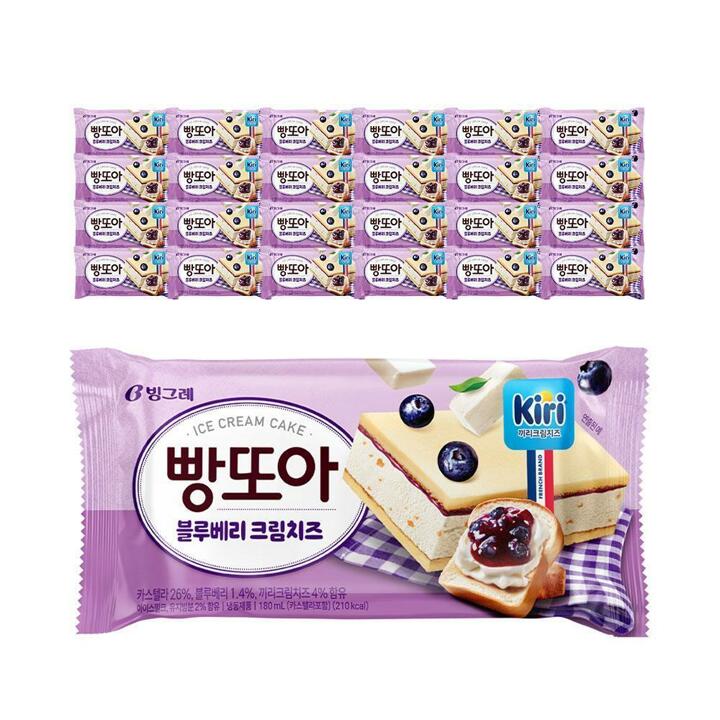 [G] 빙그레 빵또아 블루베리 24개 아이스크림