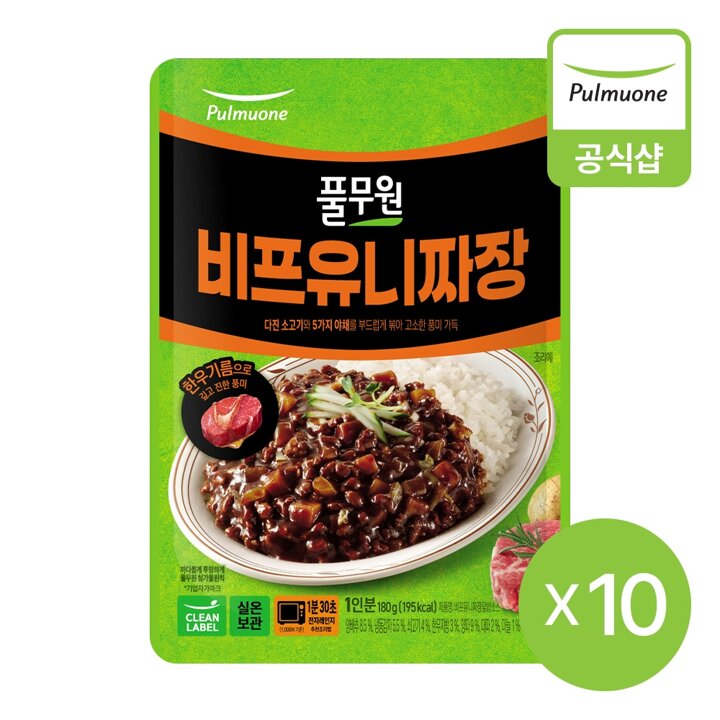 풀무원 비프유니짜장 덮밥소스 180gX10개