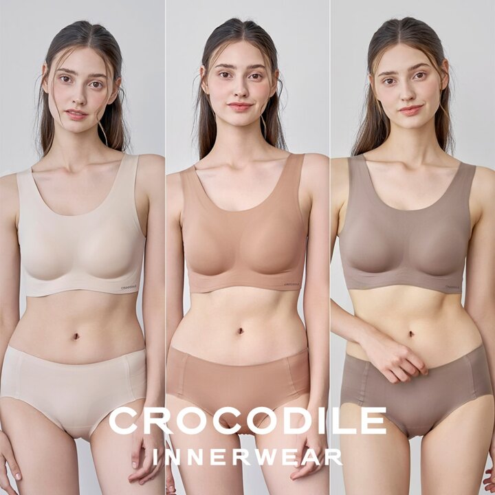[크로커다일] 소프트 나일론모달 패드일체형 U넥 브라+팬티 6종세트 CDW5O131516_T