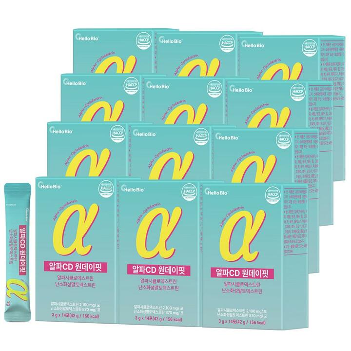 [S] 알파CD 원데이핏 알파시클로덱스트린 난소화성말토덱스트린 14포 12박스 총 168포