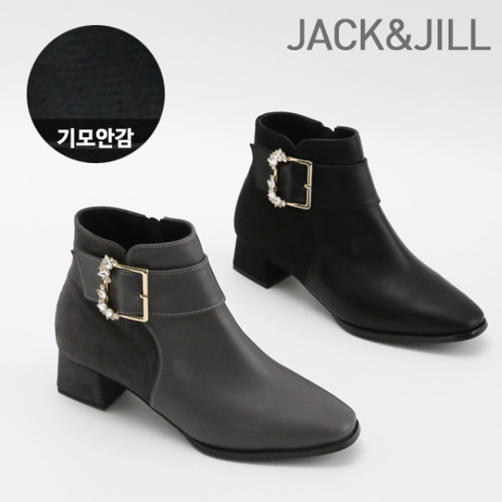 잭앤질 기모 투톤매치 보석버클 앵클부츠(JD2762)