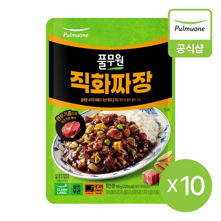 풀무원 직화짜장 덮밥소스 180gX10개