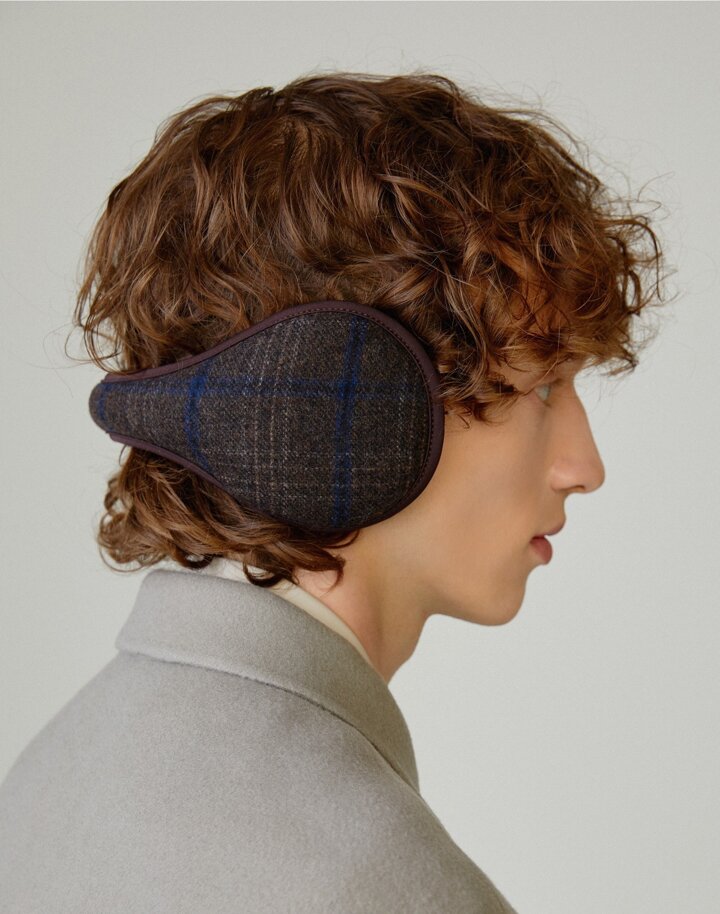 [DAKS WINTER]브라운 로고자수 울혼방 귀마개 (DBHE5F951W2)