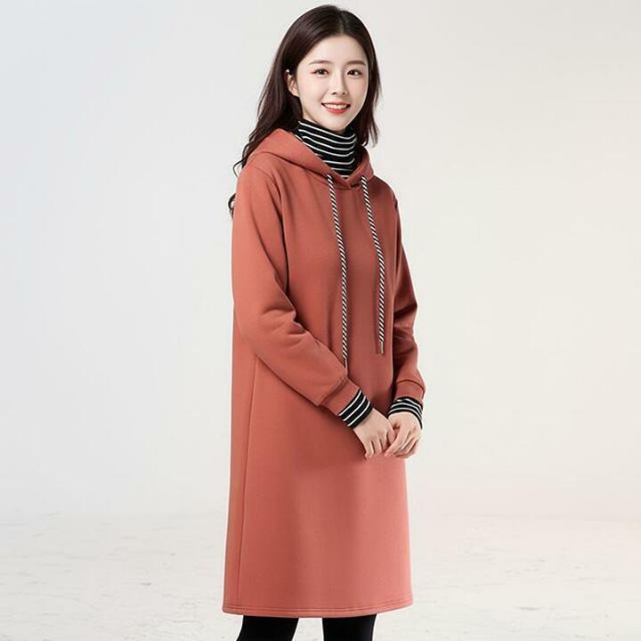[헬리꽁땡]스트라이프목터틀기모원피스2종