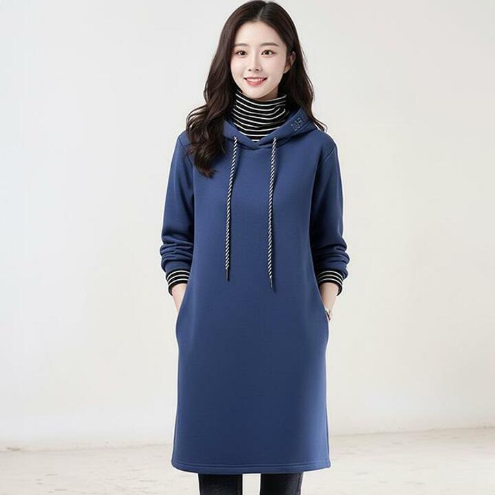 [헬리꽁땡]스트라이프목터틀기모원피스2종