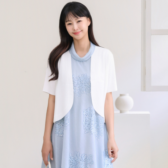 여성 여름 니트 오픈 숄 빅사이즈 볼레로 가디건 미시 엄마옷