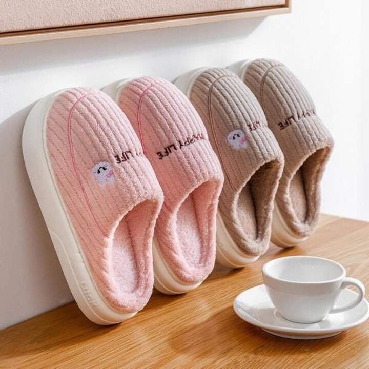 푹신한 겨울 털 실내화 방한 실내 거실 털슬리퍼 털신