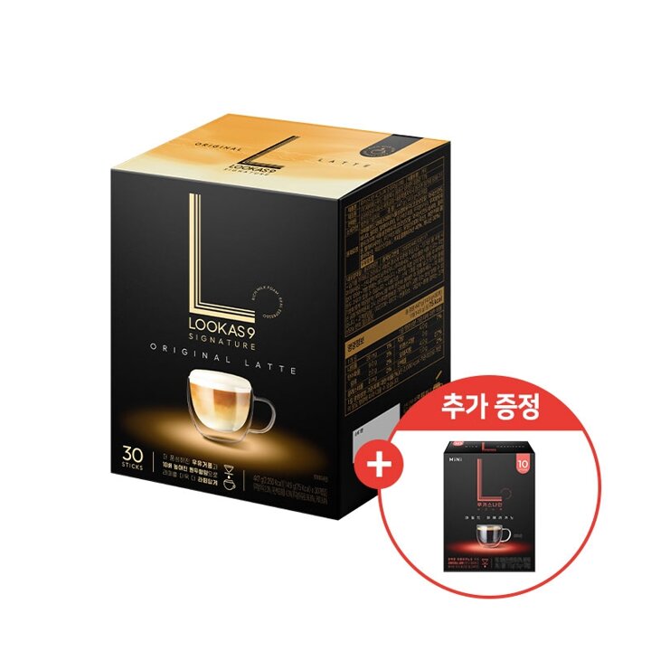(S)루카스나인 시그니처 오리지널라떼 30T x 1개+ 쁘띠 마일드 아메리카노 10T