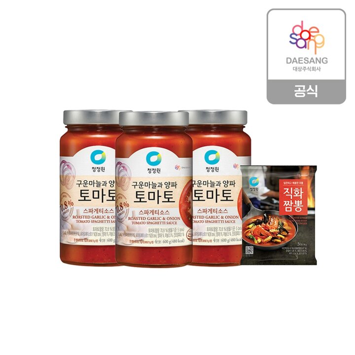청정원 짬뽕파스타 SET(토마토600g 3개+직화짬뽕분말96g)