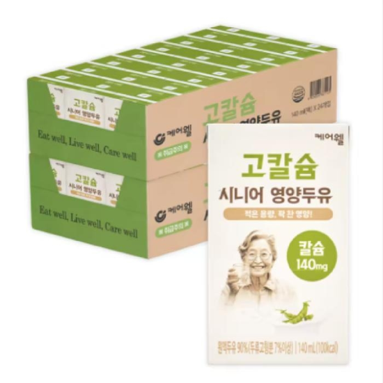 케어웰 고칼슘 시니어 영양두유 140ml x 48팩 어르신 노인 요양원/J