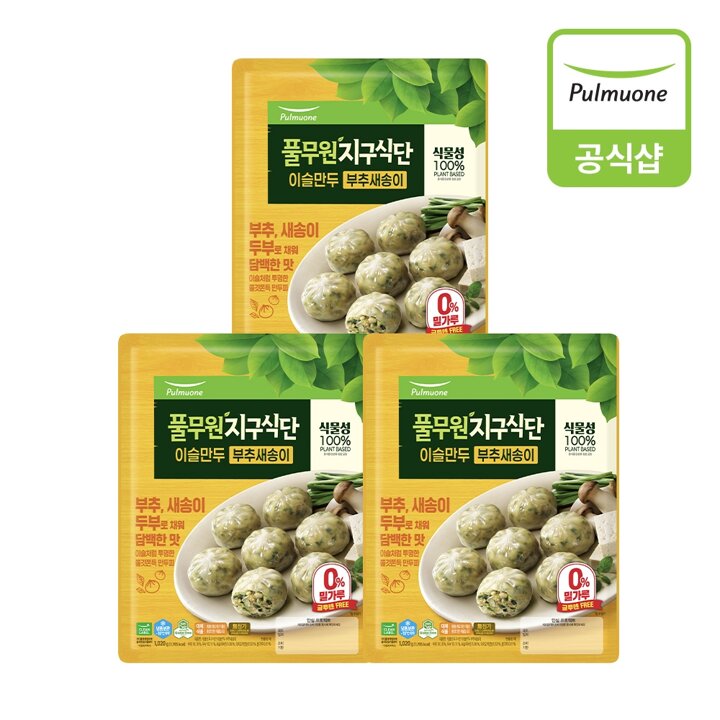 풀무원 지구식단이슬만두 부추새송이 (1.02kg) 3개