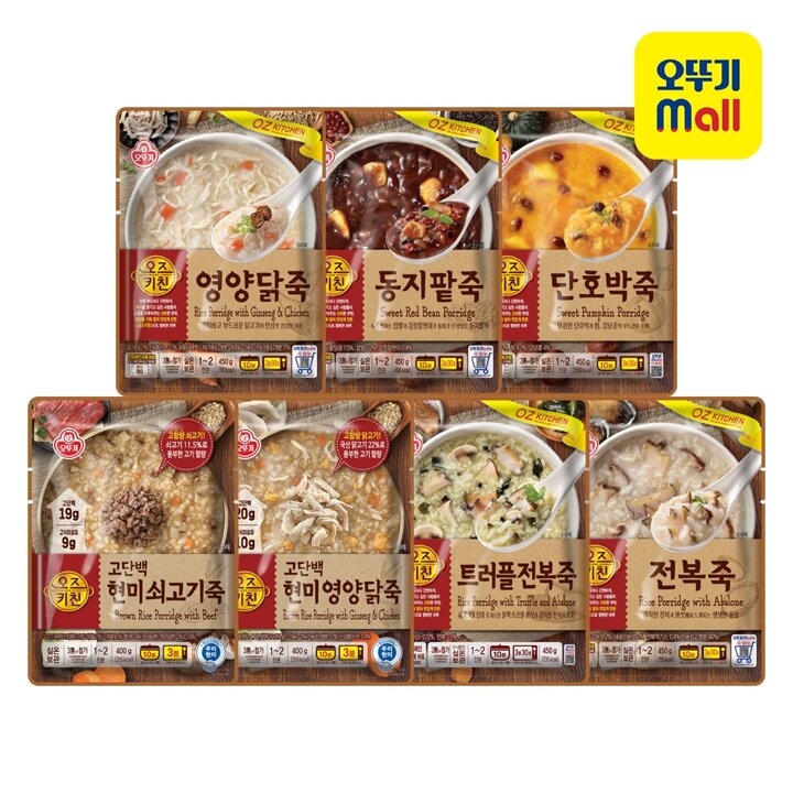 [본사직영] 오뚜기 오즈키친 죽 골라담기(닭죽/팥죽/단호박/전복죽/현미쇠고기/현미닭죽 외)