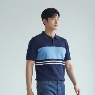 [PAT] 컬러 블럭 포인트 카라 스웨터_1J33603
