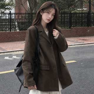 [귈림] 루즈핏 캐주얼 스웨이드 블레이저 하프 자켓(G6FJK001P)