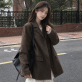 [귈림] 루즈핏 캐주얼 스웨이드 블레이저 하프 자켓(G6FJK001P)