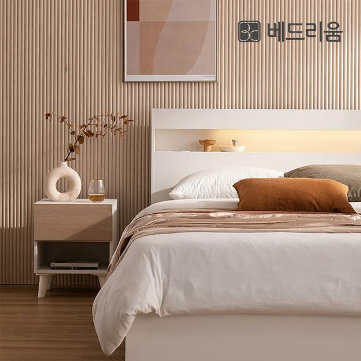[베드리움] 파인드 LED 서랍형침대SS-독립 자카드