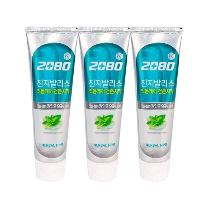 2080케이힙한진지발리스치약허벌민트3p잇몸케어