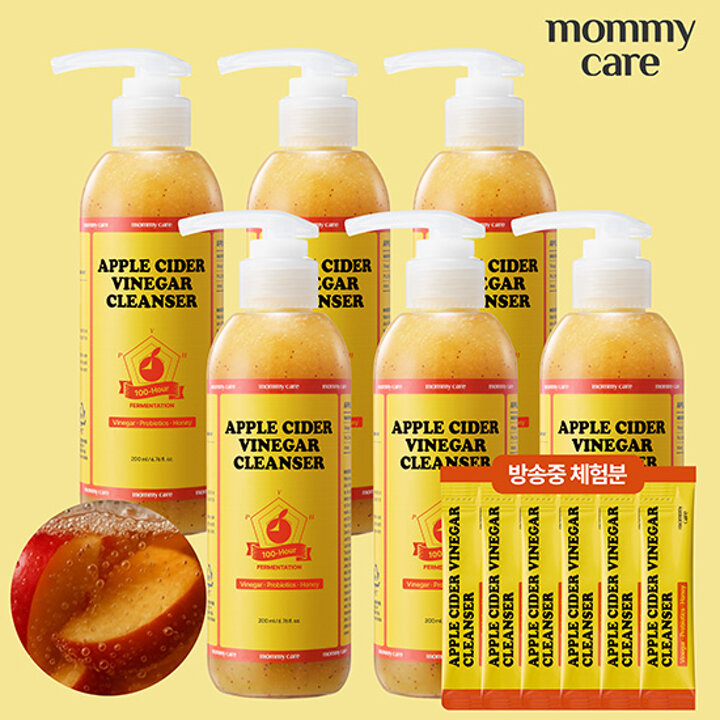 [방송에서만 특대용량] APPLECIDER VINEGAR 애사비 클렌저 세트 (200ml*6개+2ml 체험분 5매)