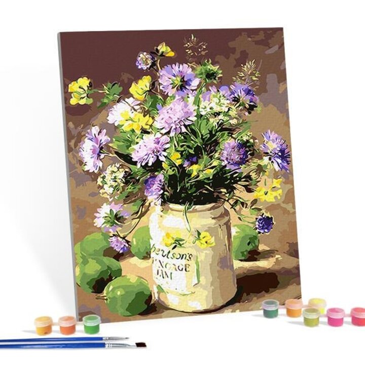 아트박스/아이러브페인팅 DIY캔버스형 그림그리기 40x50cm 빈티지 화병