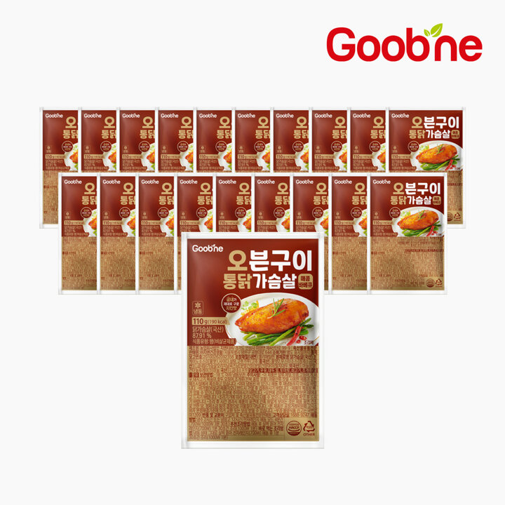 [굽네 오통닭]치킨맛 오븐구이 통 닭가슴살 매콤바베큐 110g*15팩 CR04