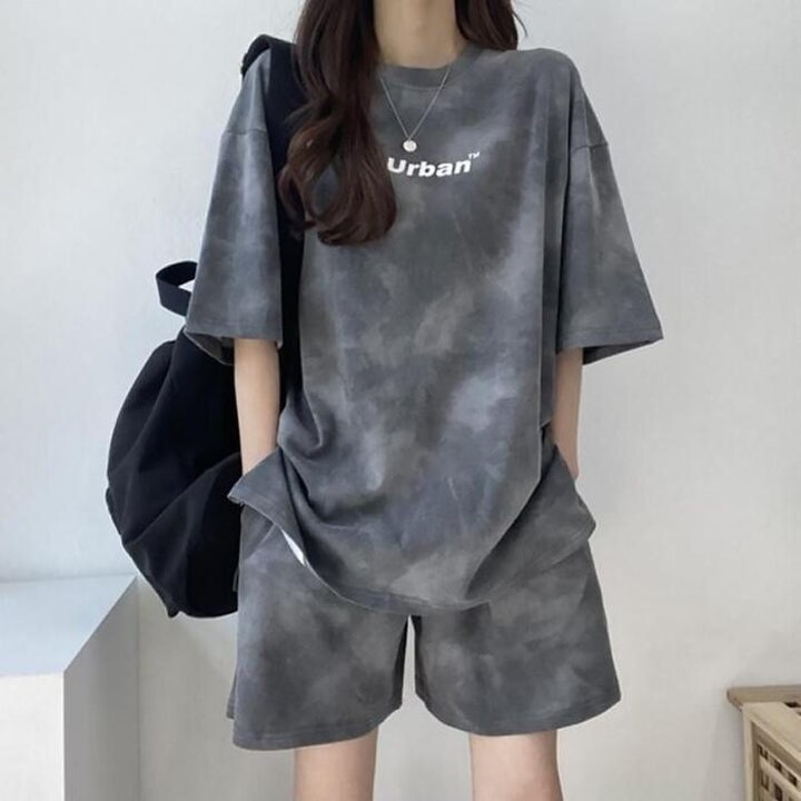 36221366-여성캐주얼스타일루즈핏학생반팔반바지세트홈웨어