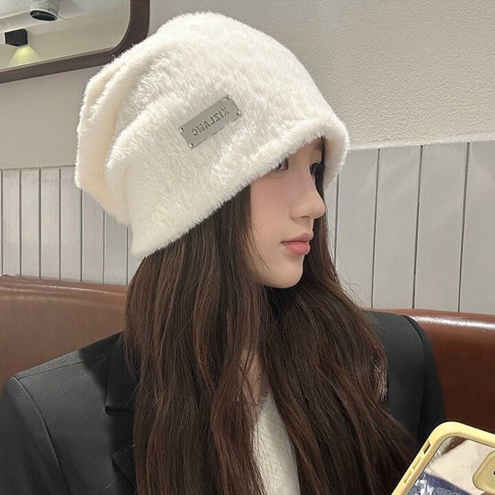 코튼랩스 겨울 퍼 벙거지 비니 모자