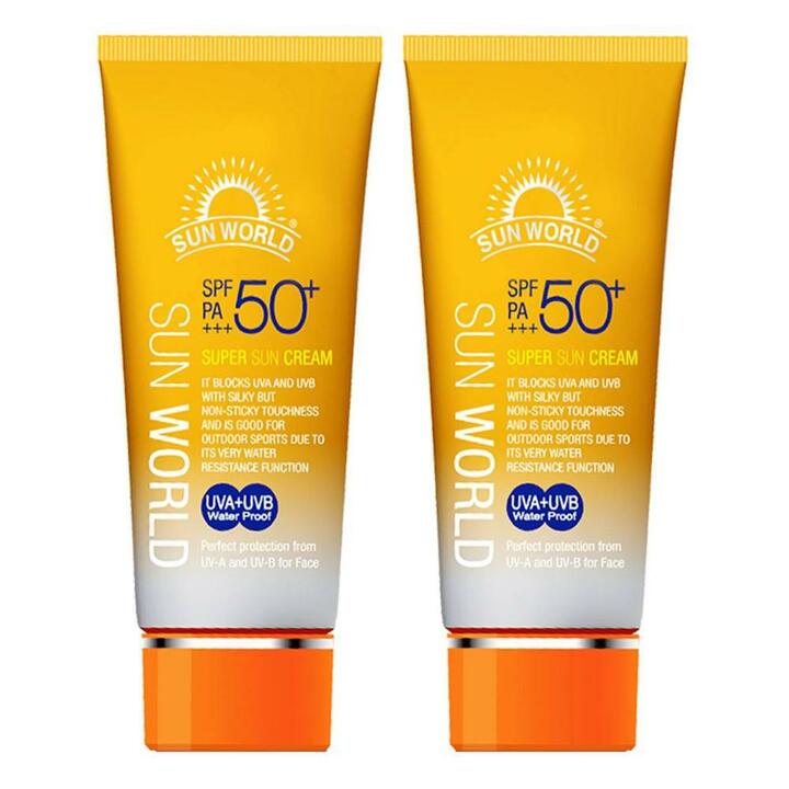 썬월드 수퍼 선크림 썬크림 80ml 2개 SPF50+ PA+++ 워터프루프 자외선차단 기능성