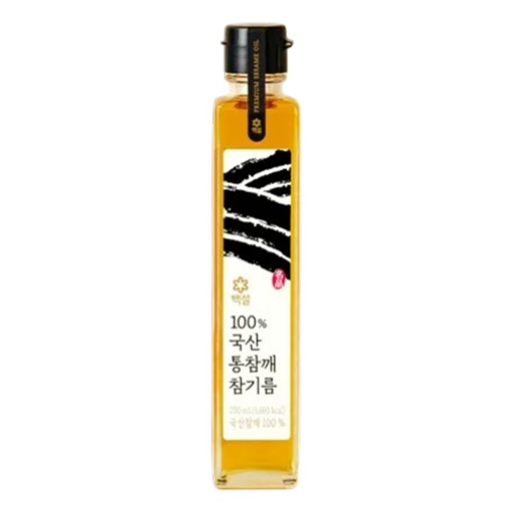 CJ제일제당 백설 100프로 국산통참깨참기름 200ml x1개