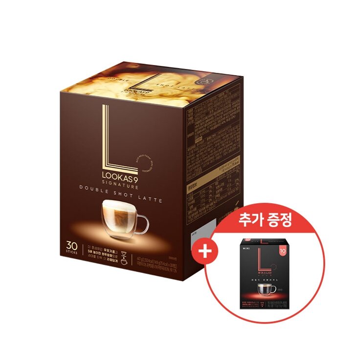 (S)루카스나인 시그니처 더블샷라떼 30T x 1개 + 쁘띠 마일드 아메리카노 10T