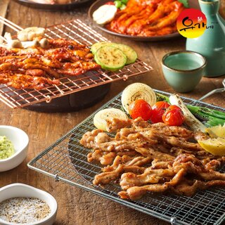 유가네 반반닭목살 300g 양념구이2팩 +소금구이 2팩