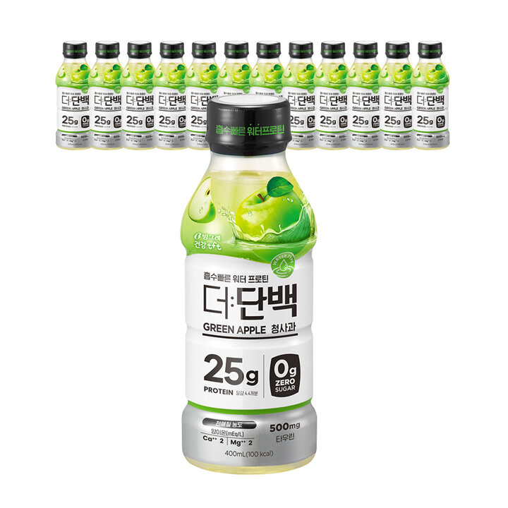 빙그레 더단백 워터프로틴 PET 청사과 400ml 12입