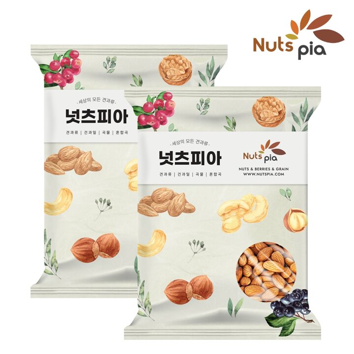 [넛츠피아] 25년 햇 생 아몬드 500g x 2봉(총 1kg)