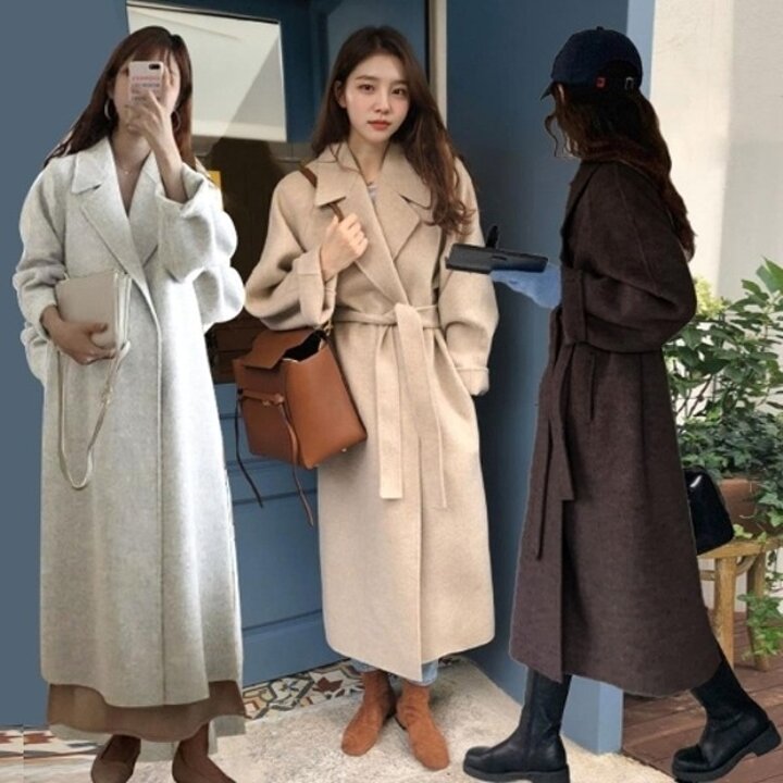 [VY] 여자 겨울 심플 모직 롱코트WJK2336118909610588847