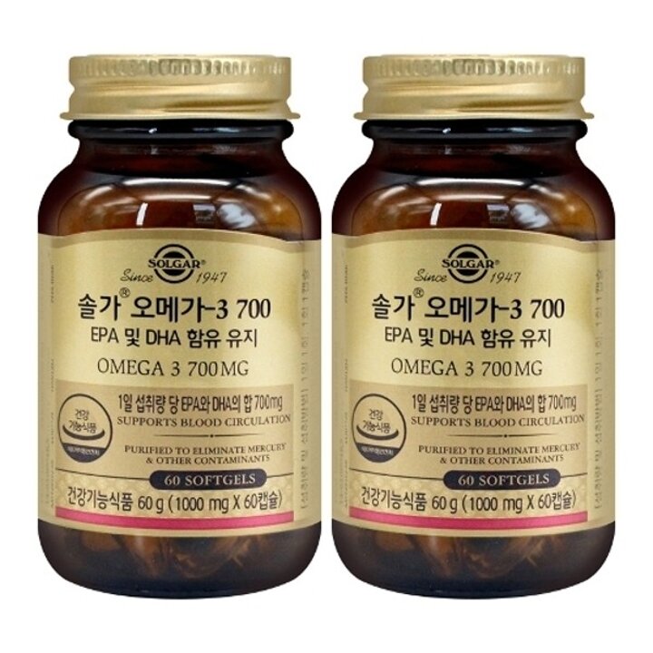 솔가 오메가3 700 1000mgX60캡슐X2개23236086672029