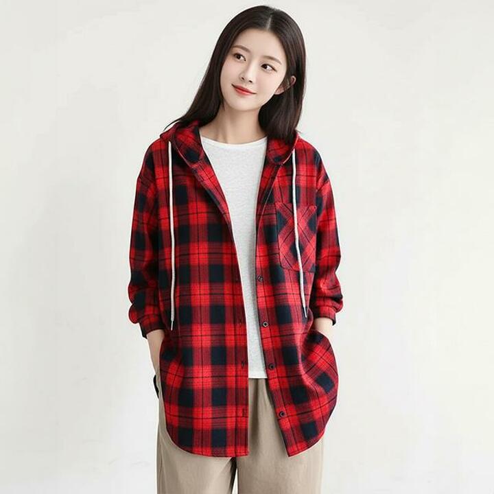 [헬리꽁땡]리오체크후드셔츠2종
